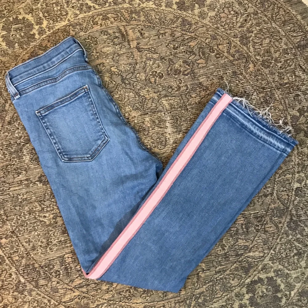 💙 Veronica Beard Carolyn 10” Baby Boot Pink Stripe Jeans - Picture 12 of 14